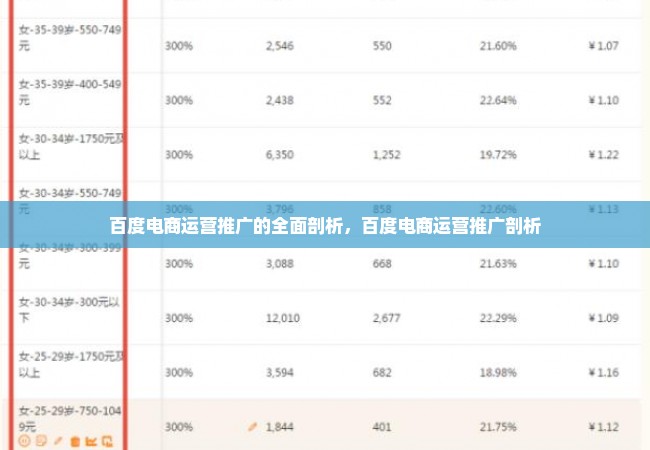 百度电商运营推广的全面剖析，百度电商运营推广剖析